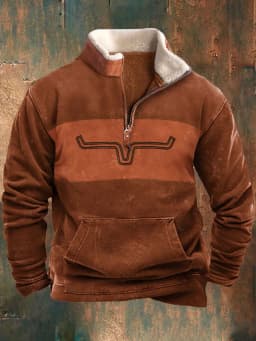 Spring Autumn New Men Wool Collar Half-zipper Hoodies Sweatshirts Print Casual European American Trend Jacket Long-sleeved Tops
