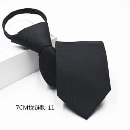New 7cm Mens Tie Pre-tied Easy Wear Neck Tie Business Wedding Zipper Lazy Pre-tied Korean Style Striped Plaid Solid Necktie