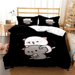 Cute Bubu Dudu Cartoon Bear Panda Duvet Cover Kawaii Bedding Sets Soft Quilt Cover and Pillowcases Single/Double/Queen/King Kids