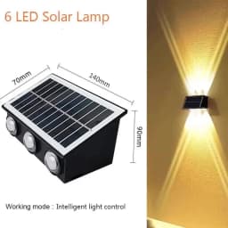 Solar RGB Wall Washer Sconce Light Outdoor IP65 Waterproof LED Up Down Solar Powered Lighting for Patio Courtyard