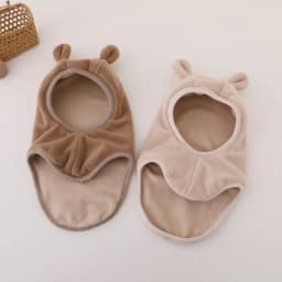 New Winter Warm Bear Ear Children Scarf Hat Boys Girls One-Piece Hat Outdoor Windproof Hood Beanies Cap Plush Balaclava Hat
