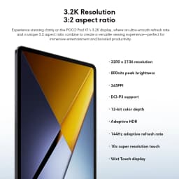 Global Version POCO Pad X1 11.2" 3.2K 144Hz 3200x2136 Display Snapdragon 7+ Gen 3 Wi-Fi 6E Bluetooth 8850mAh Battery 45W