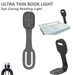 2-in-1 Clip-On Book Light with Dimmable Brightness Ultra-thin Mini Book Light Rechargeable Eye-Caring LED Reading Light Travel