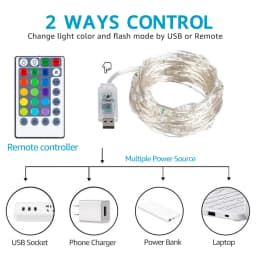 3M USB RGB Curtain String Light 16 Color Window Garland with Remote for Christmas Holiday Wedding Outdoor Indoor Decor