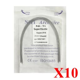 10pack AG Dental Arch Wires Orthodontic Super Elastic NITI Round Rectangle Archwire Lower/Upper 012/014/016/018/020/16x16/16x22