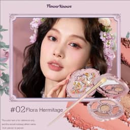Flower Knows Midsummer Fairytales Embossed Five Color Pressed Glitter Eye Shadow Natural Shimmer Pigment Eye Shadow Pallete