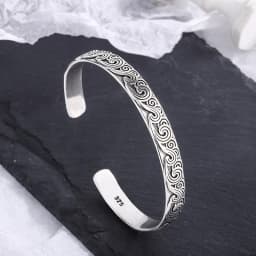 New Arrival Retro Wave Bracelets 925 Sterling Silver Jewelry Fashion Spray Personality Sweet Cloud Opening Bangles SL105