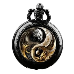 Vintage Cool Pocket Watch Exquisite Two Dragon Elegant Clock With Necklace Chain Fashion Quartz Watch Best Gift Relogio Masculin