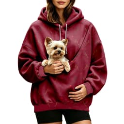 Women Fall And Winter Hoodie With Pet Pouch Oversized Pocket Colorful Print Sweatshirt For Dogs And Cats Woman's Hoodie