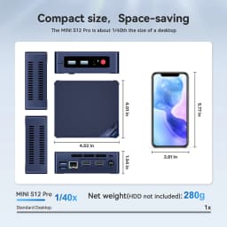 Beelink Min S12 Pro N100 Gamer Mini PC Intel 12th 16GB 512GB SSD 2.4G&5G Dual Wifi 1000M BT5.2 NVME Deskt