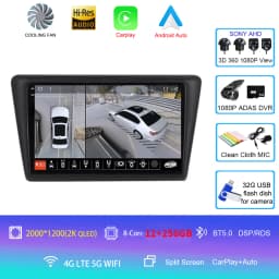 Android 16 Carplay Car Radio For VW Skoda Rapid 2013 2014 2015 2016 2017 2018 2019 Seat Toledo 2015 - 2018 GPS Multimedia Stereo