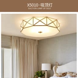 Retro Copper Ceiling Light LED Round Glass Lamp Nordic Bedroom Room Lighting Living Room Study Staircase Entrance Balcony Light