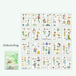 Mr. Paper 20Pcs/bag Character Scenic Sticker Book Cute Stationery Stickers Handbook Material Stickers DIY Creative Decoration