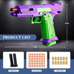 SIG17 Shell Ejecting Soft Bullet Gun, Mechanical Toy Empty Hanging Pistol Outdoor Shooting Game Educational Model Toy for Adult