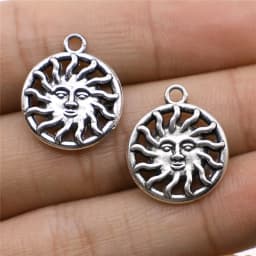 10pcs Antique Bronze Silver Color Sun Charms Pendant Jewelry Metal Alloy Jewelry Marking Sun Charms For Jewelry Making