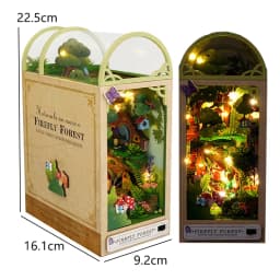 DIY Book Nook Insert Kits Wooden DollHouse Building Toys Magic House Casa Bookend With LED Lights Bookshelf Home Decoration Gift