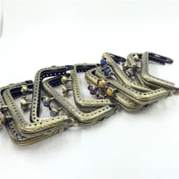 10pcs 8.5CM Lotus Head Square Purse Frame Bag Kiss Clasp Bronze Metal Coining Pattern DIY Bag Sewing Accessories