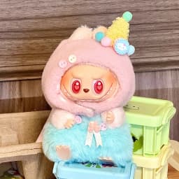 17cm Mini Doll'S Clothes Outfit Accessories for Labubu V1 V2 Striped Overalls Cool Handsome Clothing Gift