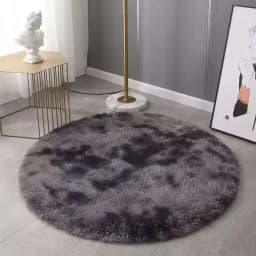 VIKAMA Tie-dye Plush Round Carpet Mat Fluffy Round Rugs For Girls Bedroom Soft Shaggy White Carpet Home Decor Kids' Room Mat