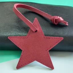 8cm PU Leather Patch Five-Pointed Star Keychain Star Decoration For Embellishing Bag Clothing Lanyard