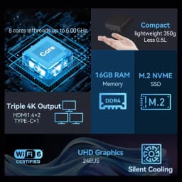 2026 Mini PC Windows 11 Intel Core I9 10980HK Core I3 6100U Portable Desktop PC 16GB 32GB DDR4 2TB SSD Gaming Computer Office PC