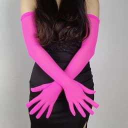 Summer Women UV Sunscreen Elasticity Mesh Driving Sun Glove Sexy Long Lace Fun Flirt Black Silk Thin Arm Sleeve Mitten H98