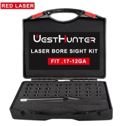 WestHunter Laser Bore Sight Kit with 32 Adapters 0.17 to 12GA Red or Green Bright Bore Sighter Laser with Button Switch