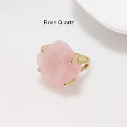 FUWO Wholesale 5Pcs Natural Semi-precious Stone Rings,Claw Setting Design Faceted Crystal Ring For Valentines Gift RG095