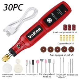 Vakee 16000RPM Rotary Tool, 3.7V USB Rechargeable Mini Grinder Pen, Portable Electric Tool for DIY Craft, Jewelry Makin