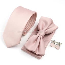 Hot Sale Bowtie Cufflink Brooch Tie Set Polyester Purple Blue Sage Green Necktie For Groom Suit Wedding Cravat Shirt Accessory