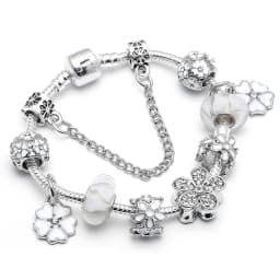 2024 Trendy Silver Cokor Love Key Charm Bracelet With Murano Glass Beads Bracelets For Women Wife Jewelry Pulseras Dropshipping
