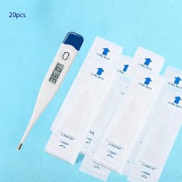 Digital Thermometer kit with Disposable Cover Hygiene Sanitary to Test Oral Ampit Rectal Fever Temperature Thermometers Sleeves