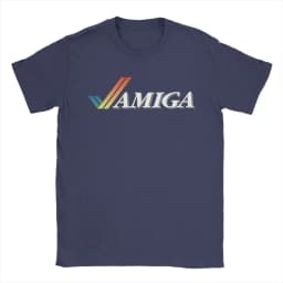 Men T-Shirts Commodore Amiga Logo Casual Cotton Tee Shirt Short Sleeve T Shirt Round Collar Tops Graphic Printed