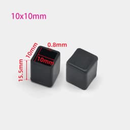 4pcs Black Table Leg End Cover Square Tube External Plug PVC Rubber Sleeve Protector