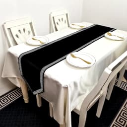 New Chinese Simple Tablecloth Modern Table Black Flag Runner European Velvet Bed Runner Pure Color Table Cloth
