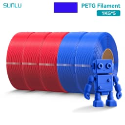 SUNLU 5KG PLA/PETG/ High Speed Matte PETG Filament 1.75mm 1KG Without Tray 3D Printer Filament for 3D Printer,Refll Filament