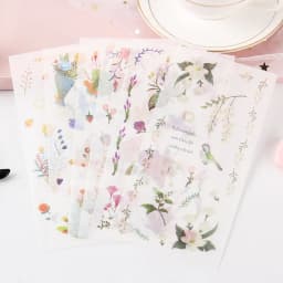 6 Sheets/pack Kawaii Washi Stickers Flower Leaf Food Decorative Stickers For The Diary Paper Sticker Label Korean Stationery