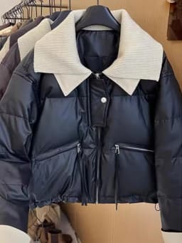 2025 Women Coffee Black Short Parkas Thicken Warm Long Sleeve Lapel Cotton Padded Coat Vintage Winter Student Jacket Streetwear