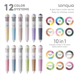 LANGUO Multicolor Pens 28/60/120 Colors 10-in-1 Colored Ballpoint Pen 0.8mm Fine Point Smooth Writing Retractable Ballpoint Pens