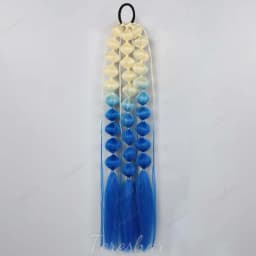 Synthetic 1Pcs Ponytail Extension Corlorful Bubble Braid Long Lantern Braided Ponytail with Hair Tie Straight Hairpieces