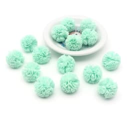 30-60 Pcs 2.5 Cm Lace Gauze Elastic Flower Ball DIY Craft Supplies Headwear Jewelry DIY Pendant Material Yarn Ball Pompons