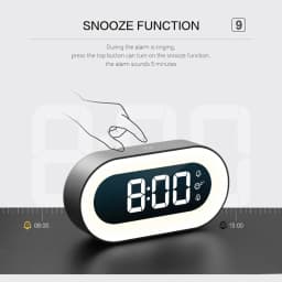 New Music LED Digital Alarm Clock Voice Control Night Light Design Desktop Clocks Home Table Decoration Children's Gifts