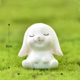 Cartoon Rabbit Toy Cake Toppers Soft Pottery Animals Mini Bunny Figurines Cake Decoration Baby Shower Easter Kids Birthday Party