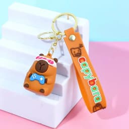 Capybara Keychain PVC Soft Key Accessories Cute Party Gifts for Christmas for Boys and Girls Key Buckles Metal
