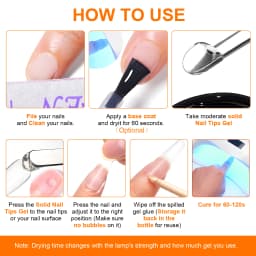 TWOING 8g Clear Solid Nail Tips Gel Long Lasting Strong Adhesion UV/LED Building Gel for Nails Home Salon Manicure DIY Design