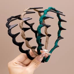Coffee Polka Dot Ribbon Headband For Women - High Skull Top Hair Bands Face Washing Hairband Elegant Ponytail Hair Accessory
