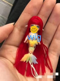 5cm mini mermaid doll hair custom hair mini BJD doll hair