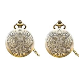 Retro Charm Neutral Fashion Double Headed Eagle Carving Quartz Pocket Watch Steampunk Men's and Women's Necklace Pendant Gift