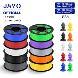 JAYO PLA Filament 1.75MM 10Rolls/set PLA 3D Printer Filament Multicolor For FDM 3D Printers Neatly Wound 3D Printing Materials