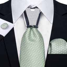 DiBanGu Business Plaid Black Solid Luxury Elegant Silk Ties for Men Designer Tie Buckle Handkerchief Cufflinks Wedding Accessory